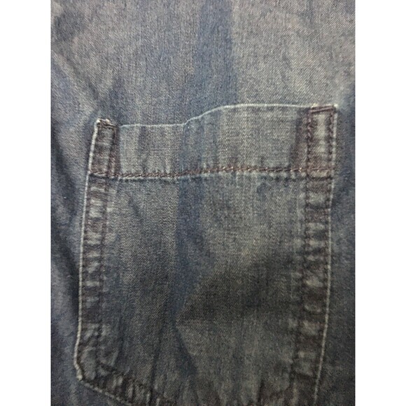 Faded Glory Women's Blue Long Sleeve Button-Up Jean Shirt Size Medium 8-10 - Picture 7 of 11